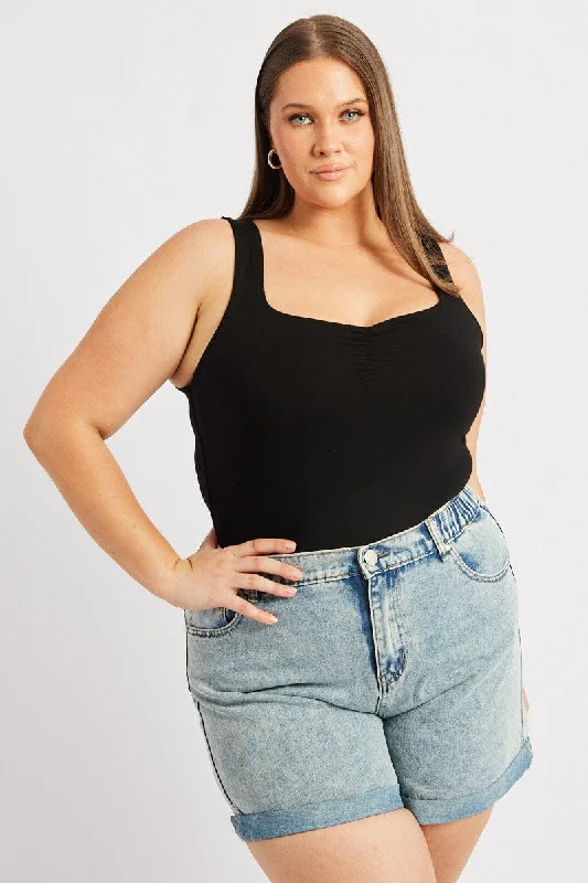 Black Bodysuit Sleeveless Supersoft